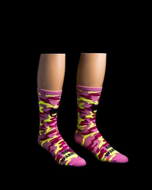 Camo Pink 6" Men's & Women's cycling sock with compression