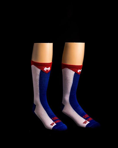 Cuban Warrior Flag. 6" Men's & Women's cycling sock with compression.