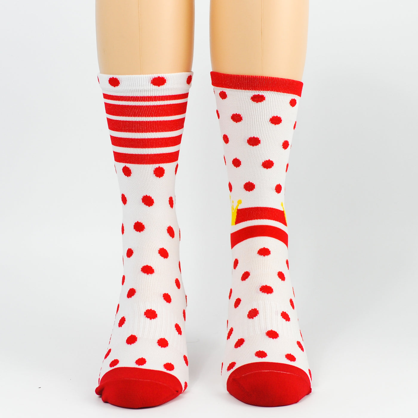NEW KOM/QOM WHITE/RED 6" Men's & Women's cycling socks with compression.