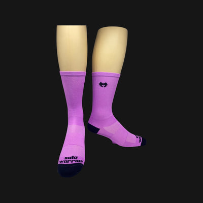 2.0 Solid Florescent Purple  6" Men's and Women's cycling sock with compression