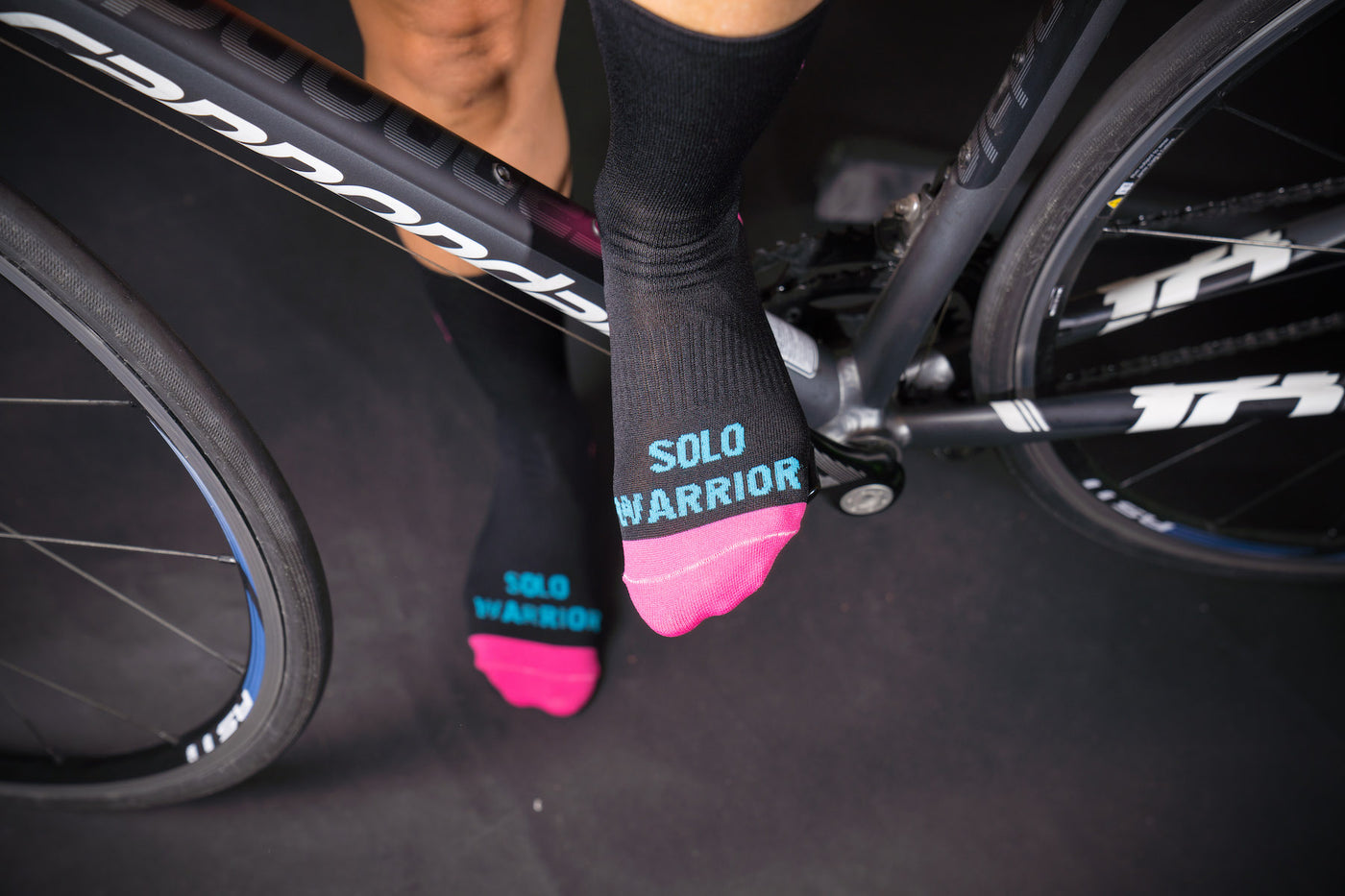 305 Miami Heat black 6" Men's and Women's cycling sock with compression.