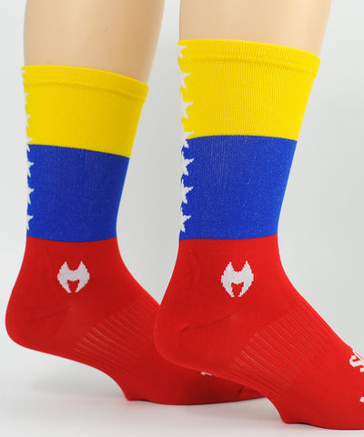 The Venezuela Warrior 6" Men's & Women's cycling socks with compression.