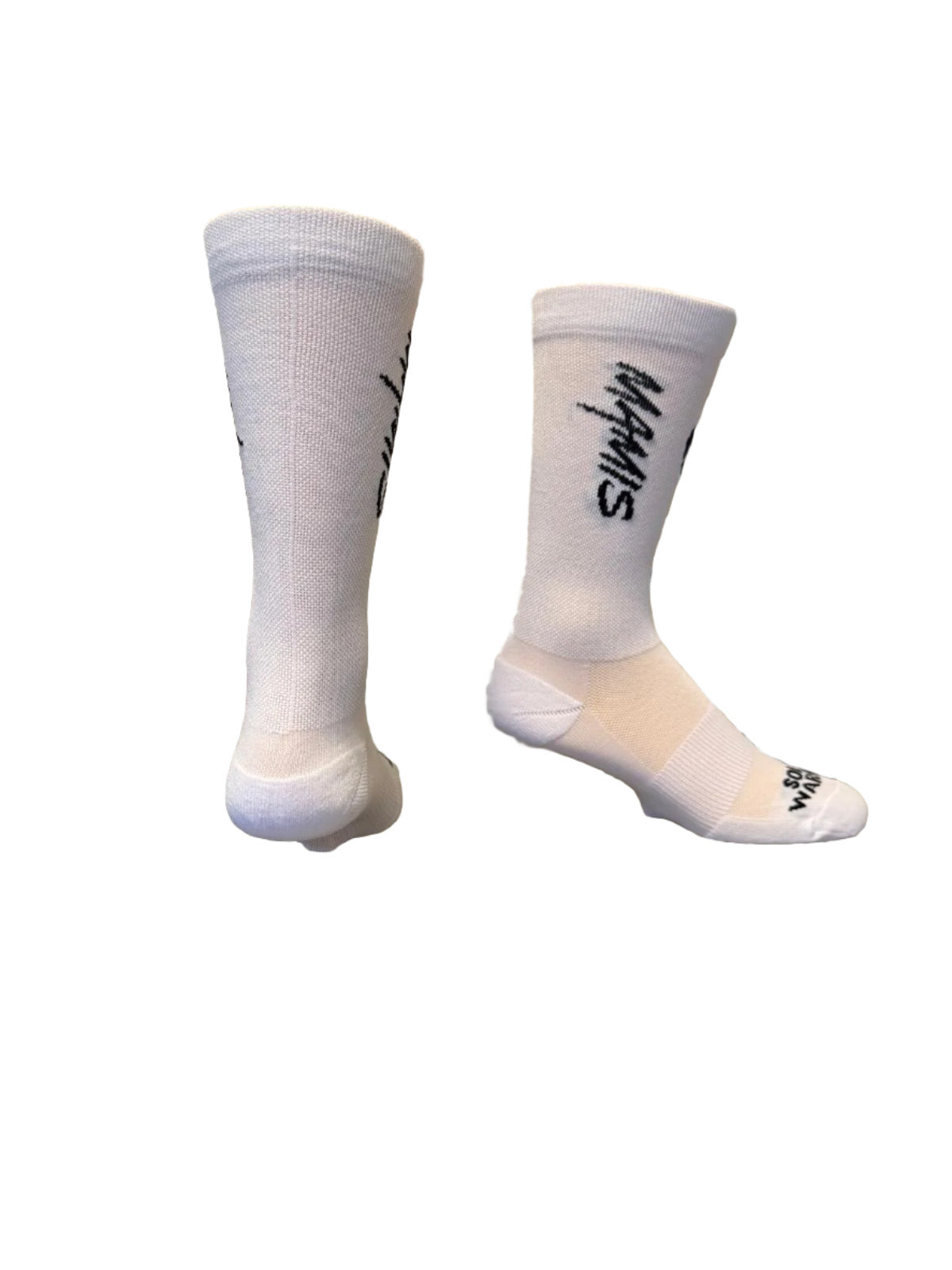 “The Mamis 2.0” 6” White and black womens cycling sock with compression.