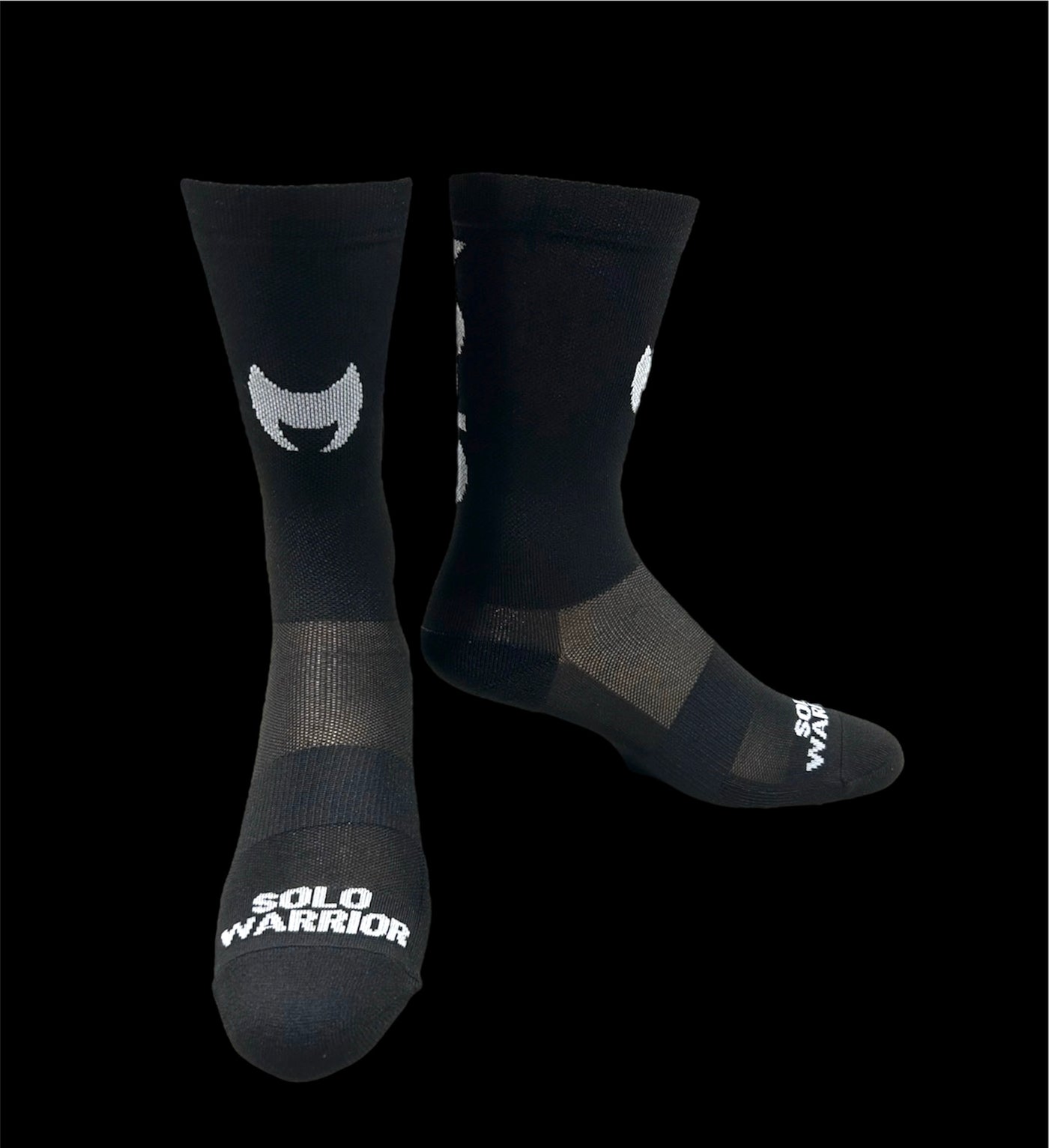 “YOLO” You Only Live Once, 6” black and white, men’s and women’s cycling sock with compression.
