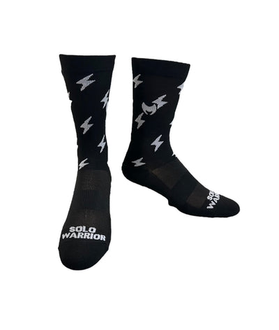 The Most “Electrifying Black and White” men’s and woman 6” compression compression cycling and running socks.