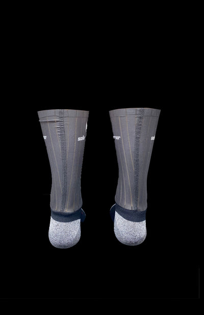 6” Solid Black Aero cycling socks with compression.