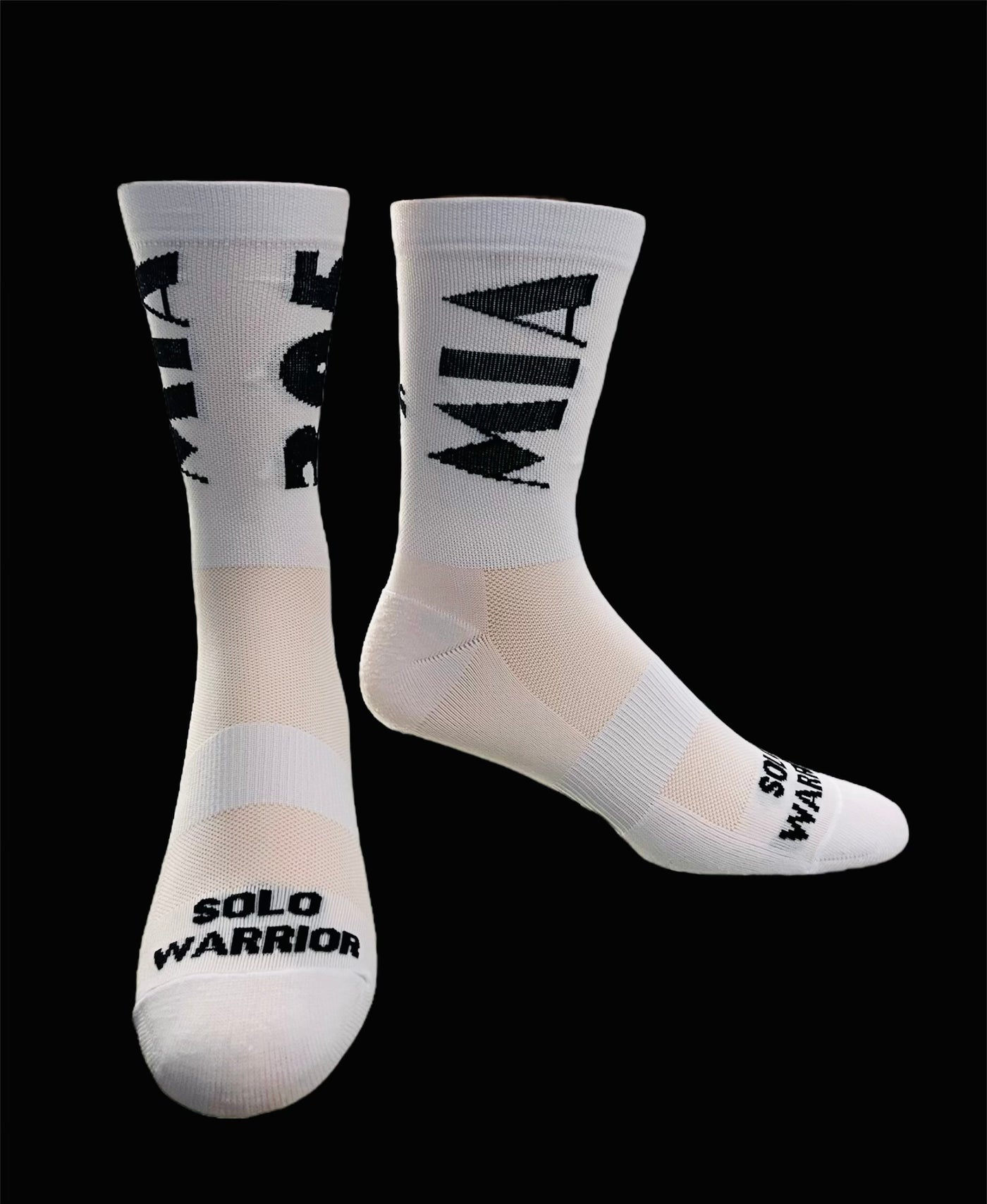 “The 305, MIA Retro 6” White and black, Men and women compression cycling sock.