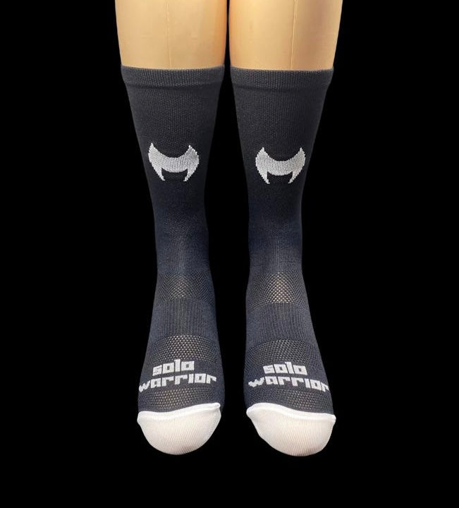 Team ALPHA black and white  6" Men's and Women's cycling sock with compression.
