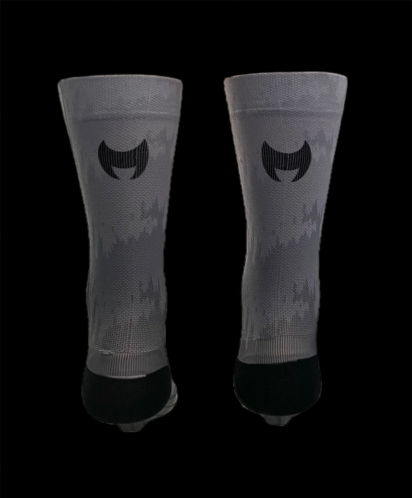 “ The Shadow 2.0” 6” white/black/ grey blend men’s and women’s cycling and running sock with compression.