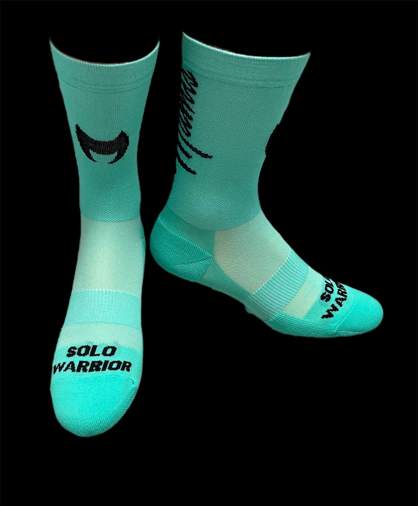 “ Mamis” 6” Turquise and black womens cycling sock with compression.
