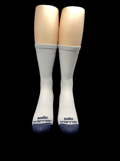 2.0 Solid light Gray 6" Men's and Women's cycling sock with compression.