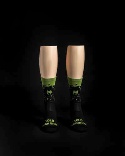 The New “Dripp” black/green compression cycling sock adding sexy to dark side. 