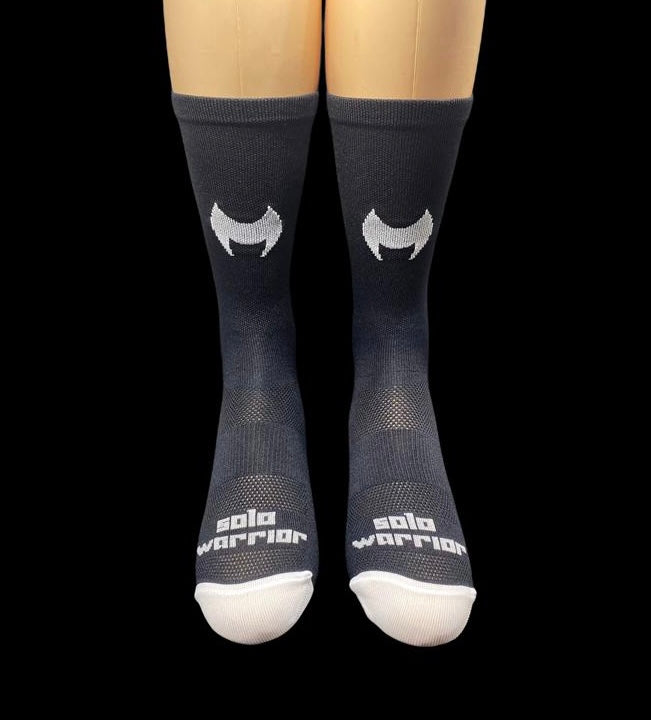 Beast Mode! Black and white 6" Men's and Women's cycling sock with compression.