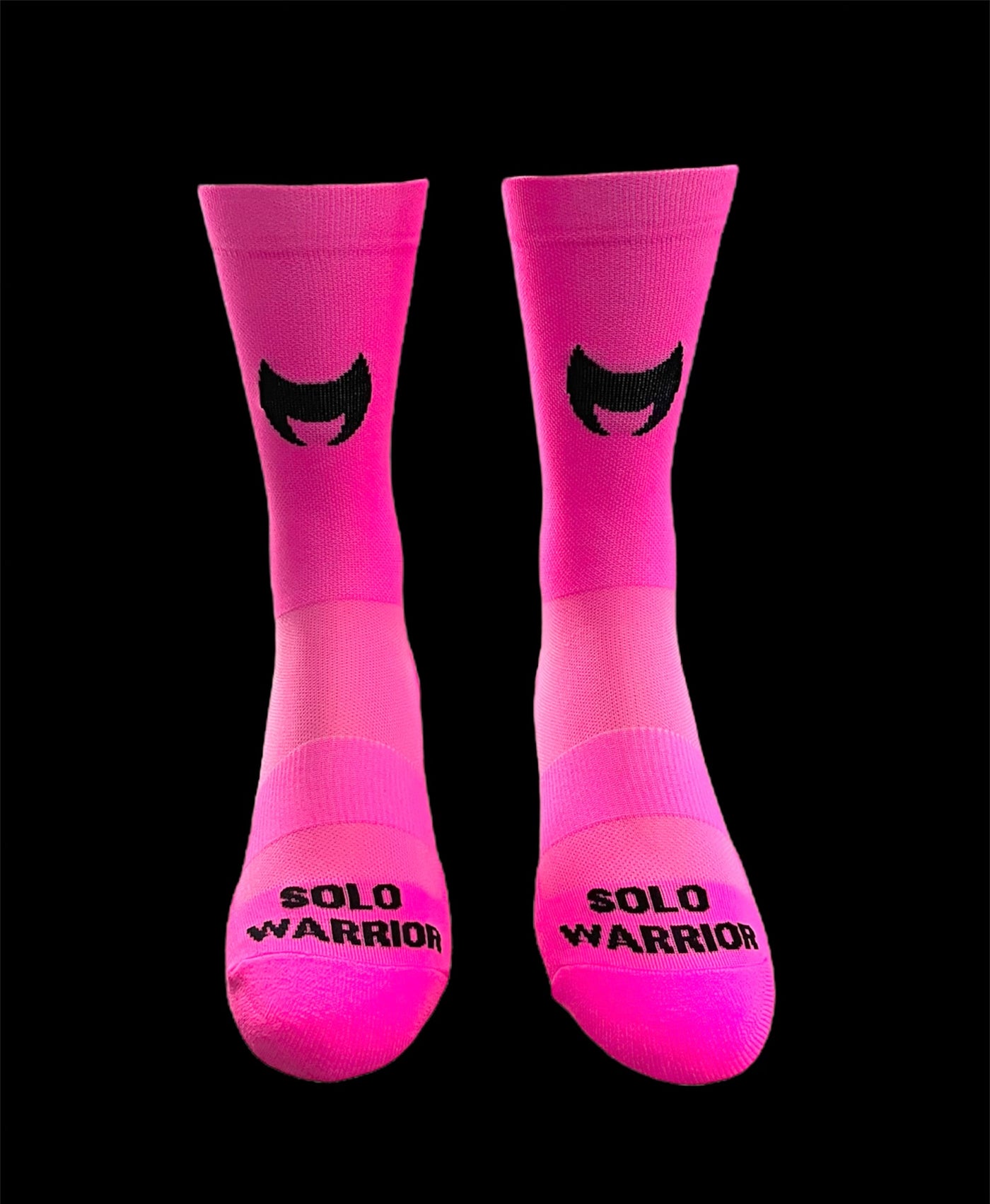 “Mamis” 6” Pink and black womens cycling sock with compression.