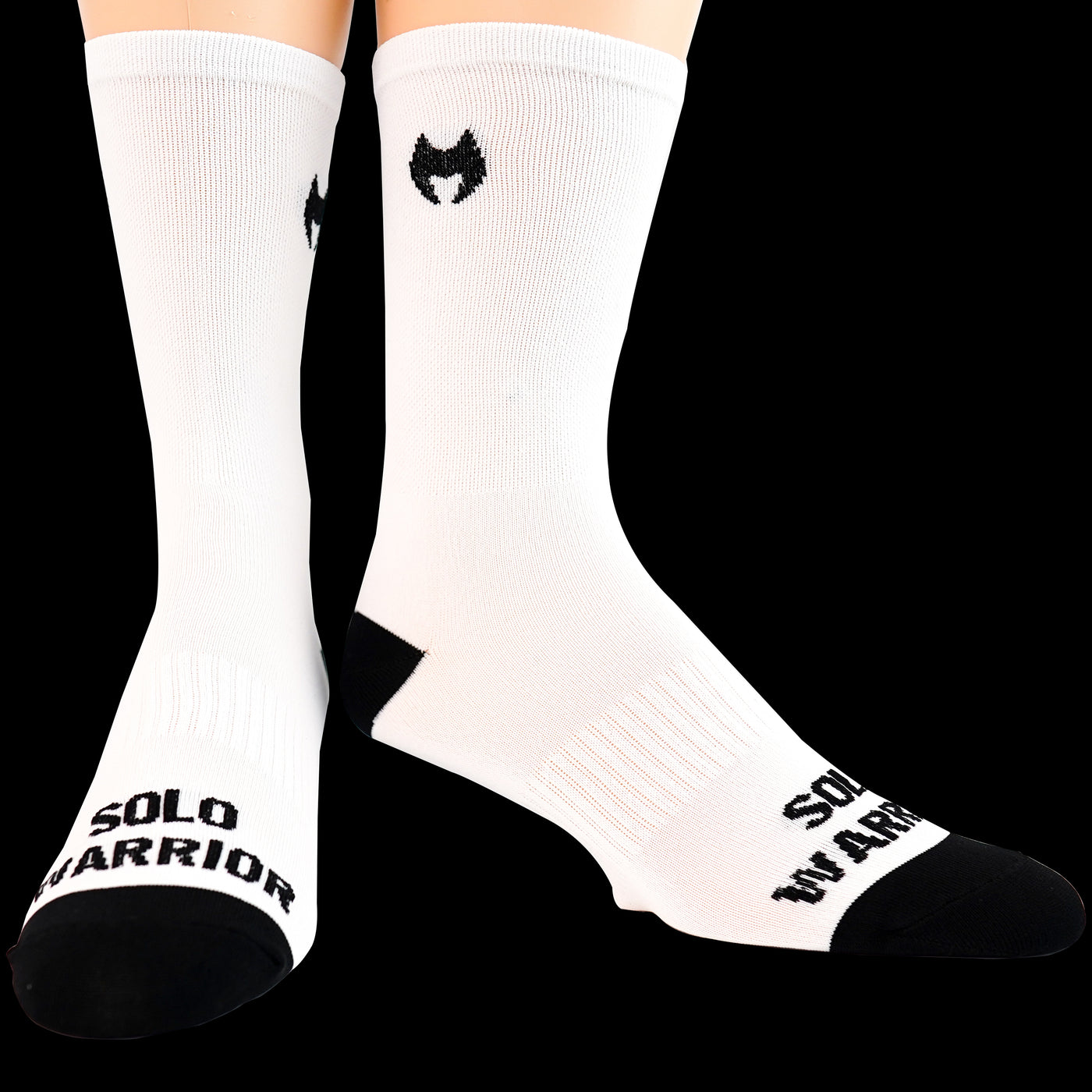 6” Men’s and Women’s, Solid White, Compression, Cycling socks.