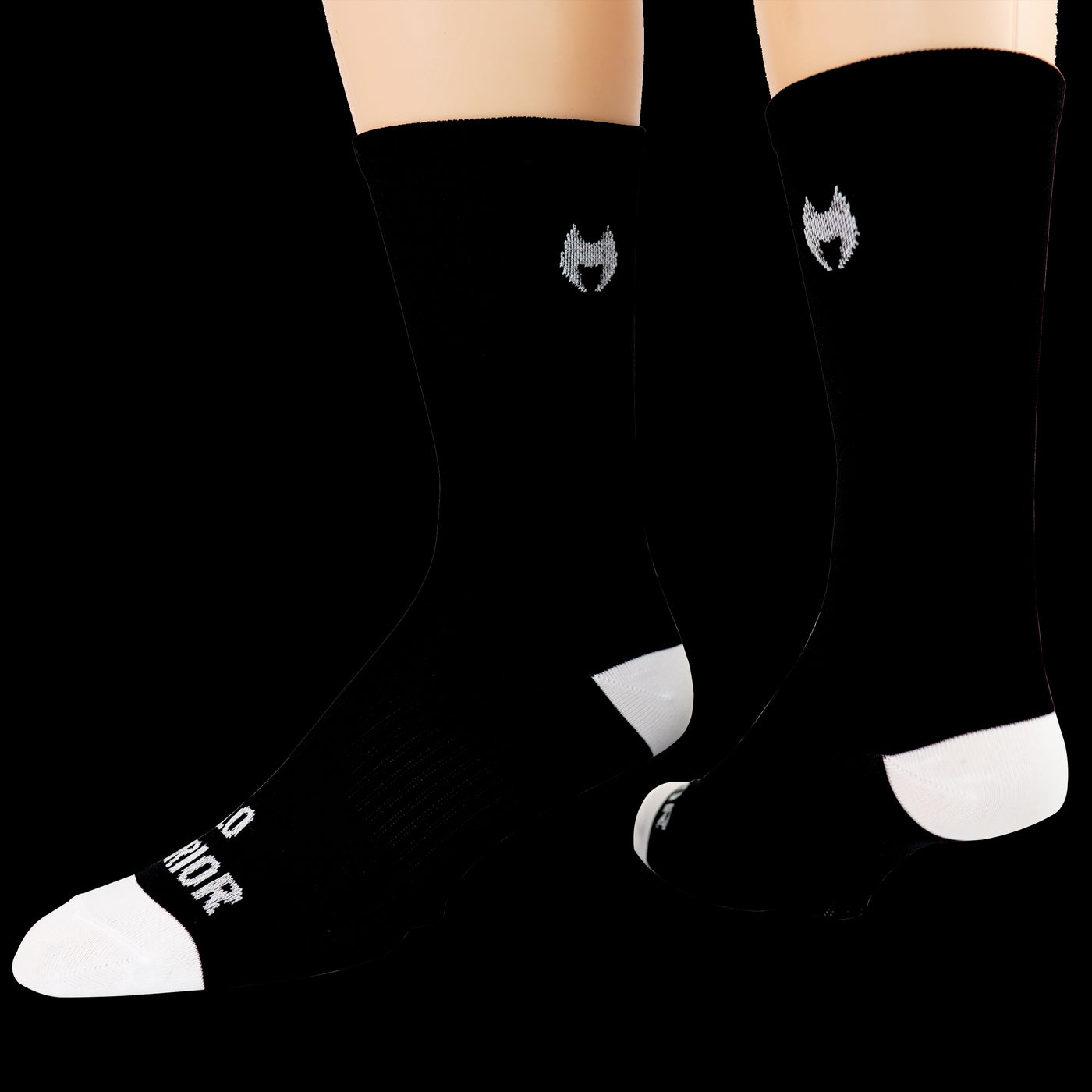 6” Men’s and Women’s, Solid Black, Compression, Cycling socks.