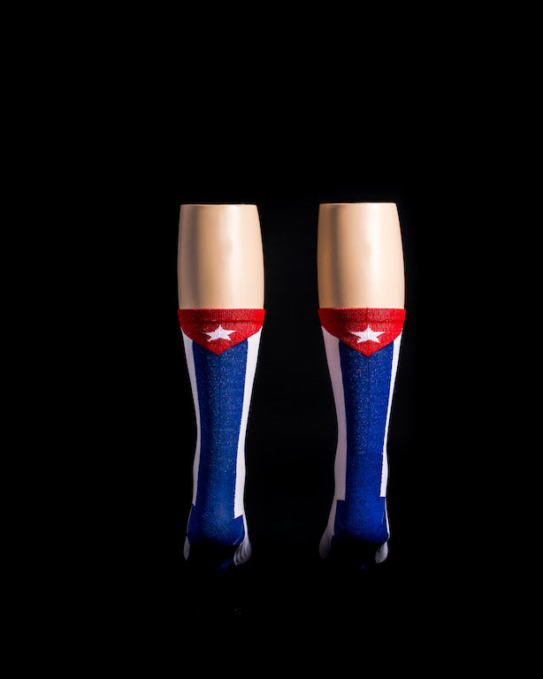 Cuban Warrior Flag. 6" Men's & Women's cycling sock with compression.