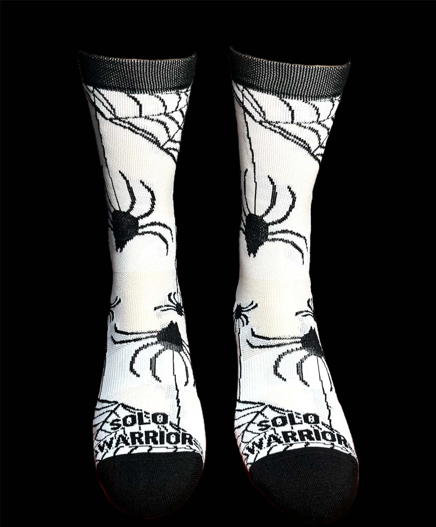 “Web Crawler” 6” black and white, Men’s and Women’s cycling sock with compression