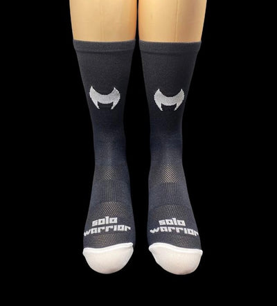 LETS RIDE! Black and white  6" Men's and Women's cycling sock with compression.