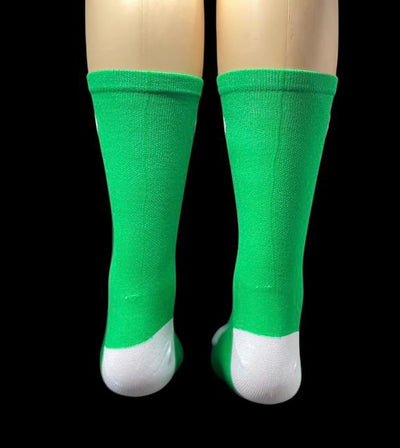 2.0 Solid Green 6" Men's and Women's cycling sock with compression.