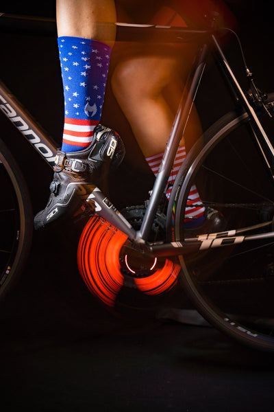 "USA" red , white, and blue  6" Men's & Women's cycling socks with compression