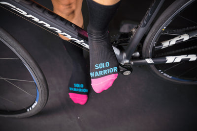 305 Miami Heat black 6" Men's and Women's cycling sock with compression.