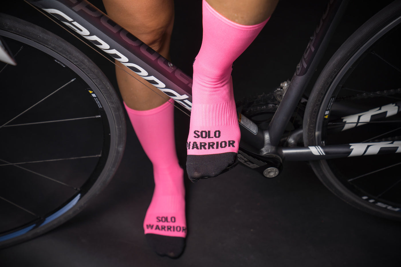 Solid Neon Pink 6" Men's & Women's cycling socks with compression.